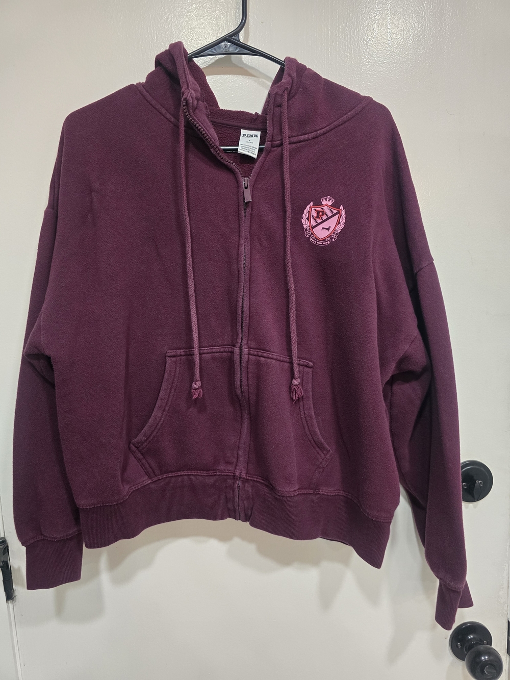 PINK Victoria’s Secret Burgundy Zip Up Hoodie Medium